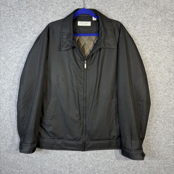 Joseph Abboud Lightweight Water Resistant Black Bomber Jacket Men's Size XL - Picture 1 of 12